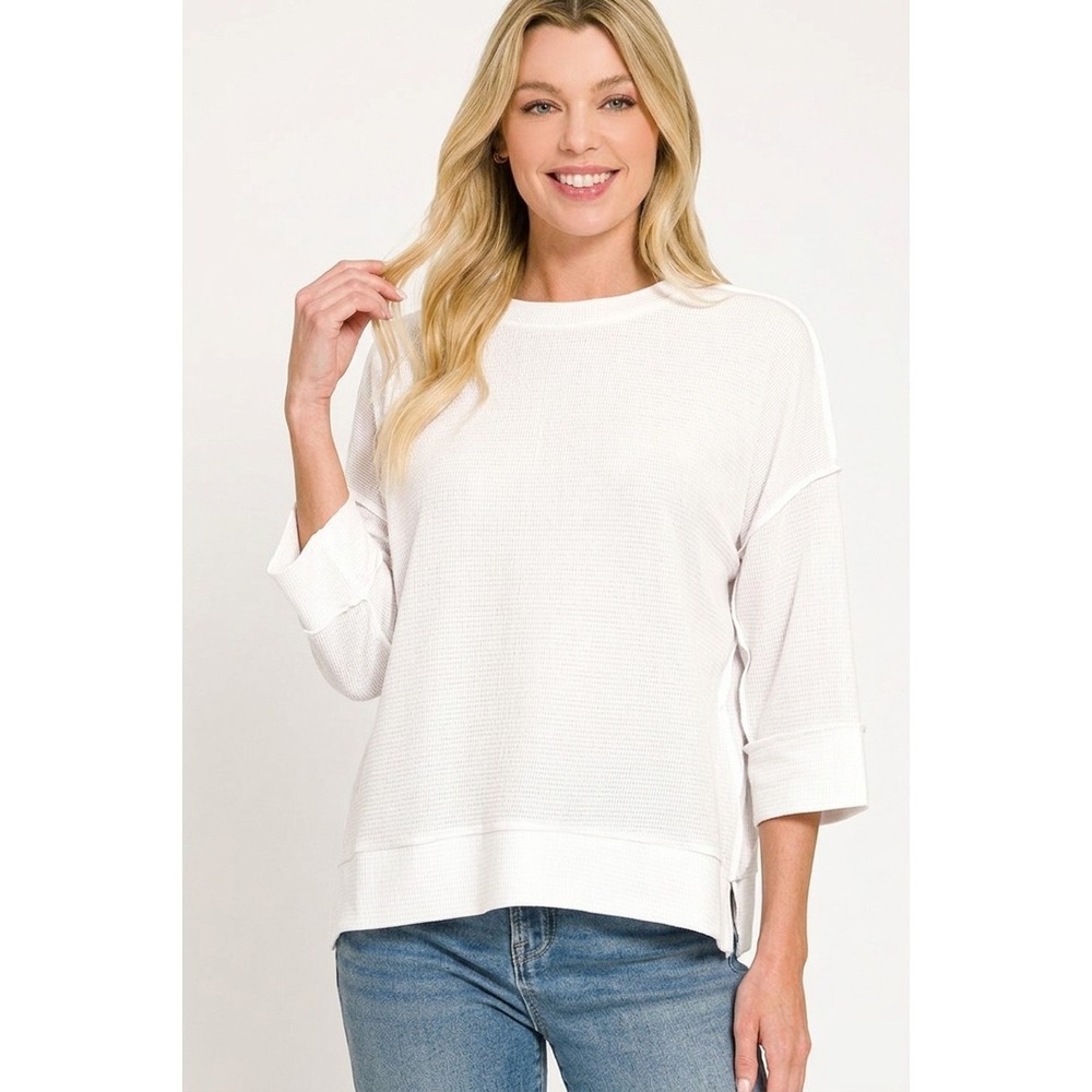 Zenana Double Knit 3/4 Sleeve Top -‎ Large